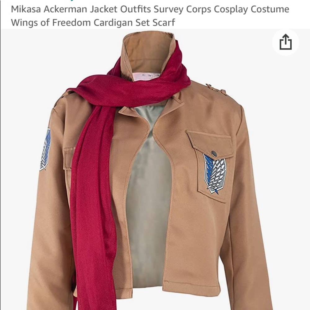 Mikasa Cosplay Jacket and Scarf